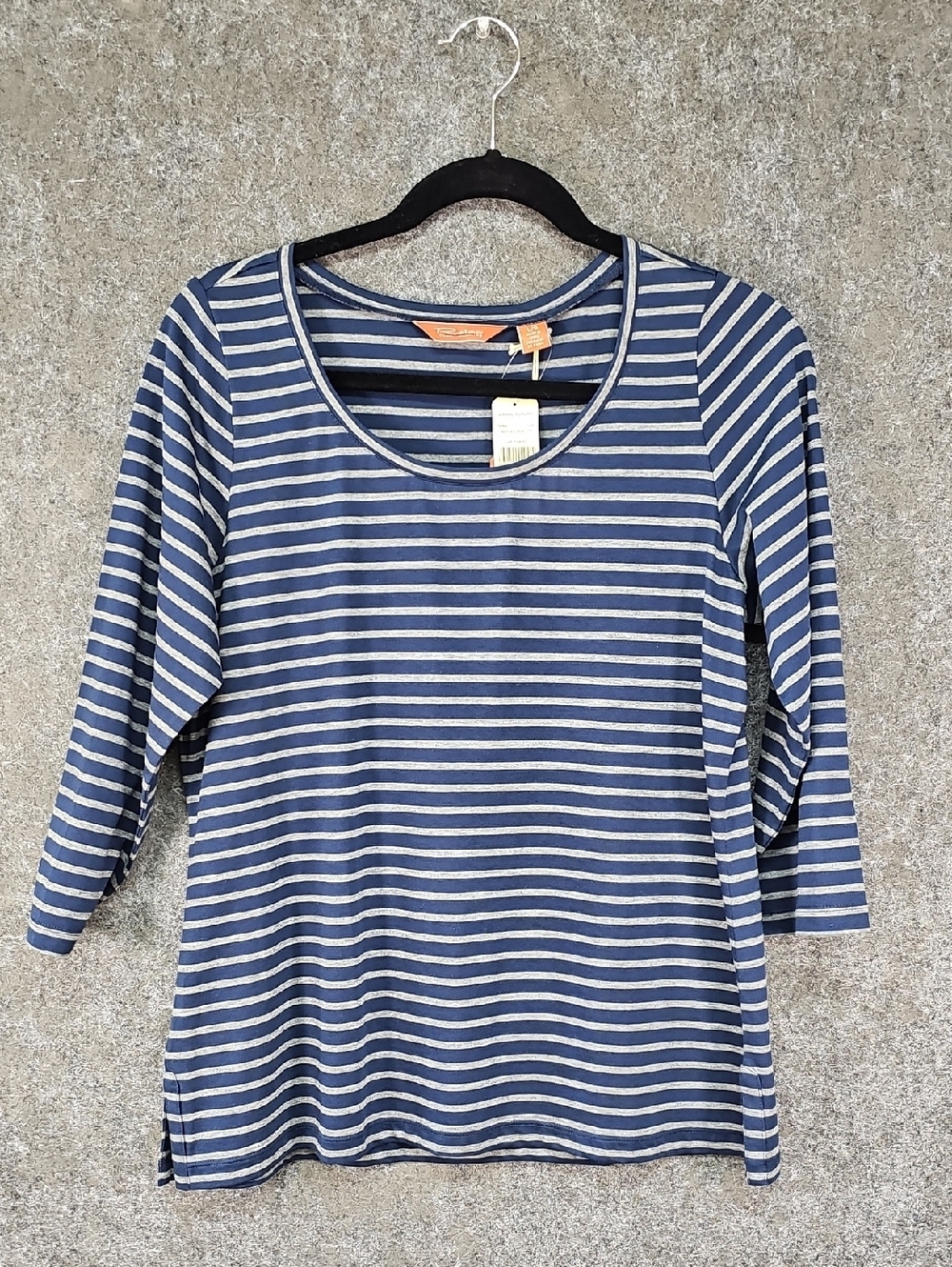 Tommy Bahama Relax Breton Stripe Tee, Navy Gray, Large, NEW